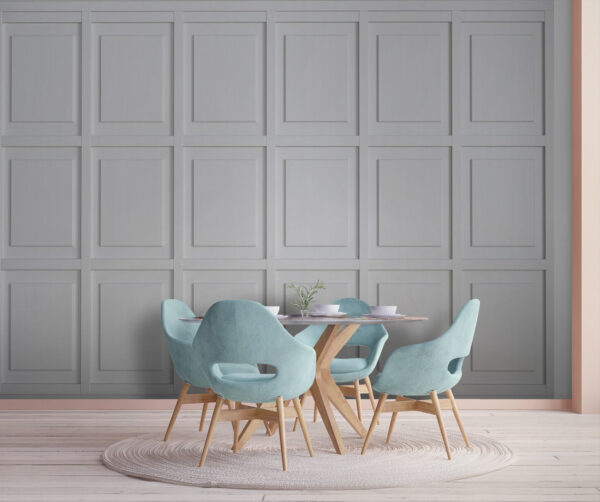 Wall murals White wall with square tiles