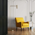 Wall murals Elegant white wall with ornate design.