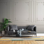 Wall murals White wall with molding