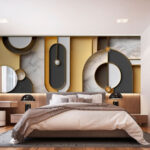 Wall murals Art piece of art with different shapes and colors