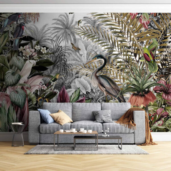 Tropical paradise with exotic wildlife Wall murals Tropical paradise with exotic wildlife