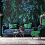 Wall murals Lush green foliage, vibrant texture.