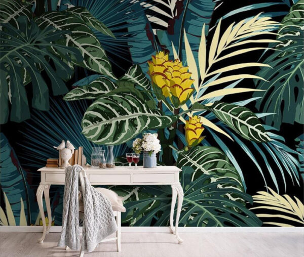 Wall murals Pattern of tropical plants Wall murals Pattern of tropical plants
