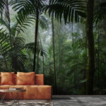 Wall murals Dense jungle with misty atmosphere