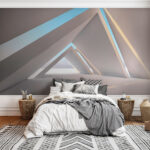 Wall murals Abstract geometric architecture with sunlight.
