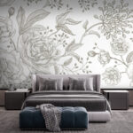 Wall murals Delicate floral design in soft hues