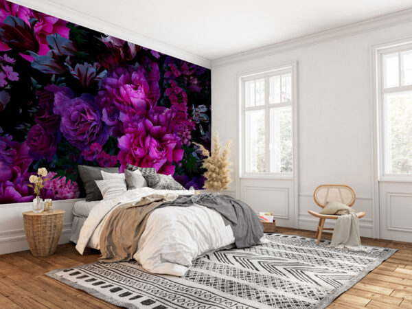 Wall murals Group of purple flowers Wall murals Group of purple flowers