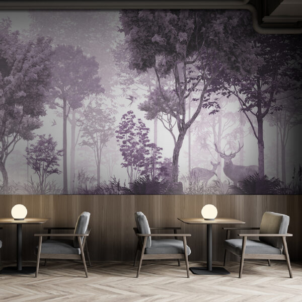 Group of deer in a forest Wall mural Group of deer in a forest