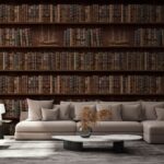 Wall murals Wall of books with boats on them
