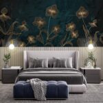 Wall murals Elegant floral design on dark background
