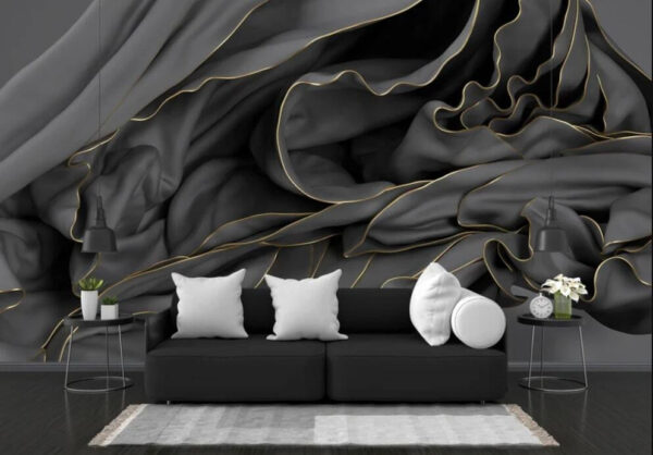 Elegant fabric with flowing patterns Wall murals Elegant fabric with flowing patterns