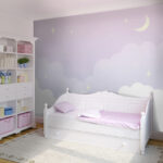 Wall murals Moon and clouds in the sky