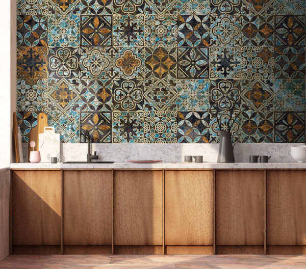 Ornate vintage pattern with floral tiles Wall murals Ornate vintage pattern with floral tiles