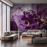 Wall murals Elegant purple floral abstract design.