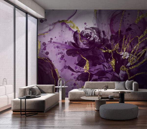 Wall murals Elegant purple floral abstract design Wall murals Elegant purple floral abstract design