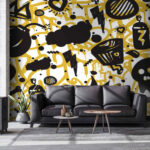 Wall murals Pattern of graffiti and objects