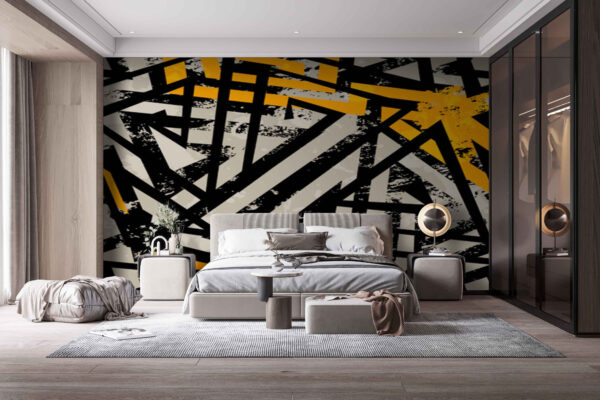 Black and yellow pattern Wall murals Black and yellow pattern