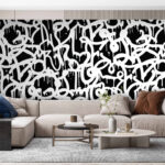 Wall murals Black and white graffiti