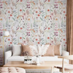 Wall murals Colorful floral garden in spring