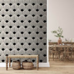 Wall murals Pattern of hexagons on a black background