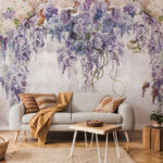 Wall murals Painting of a wisteria