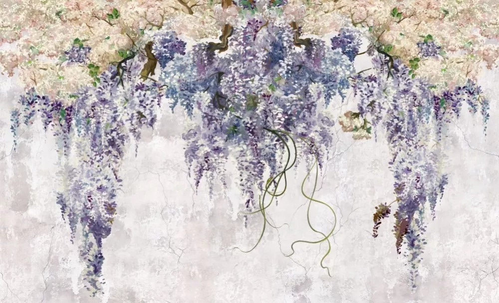 Wall mural Painting of a wisteria : u71720 - Muralas.us