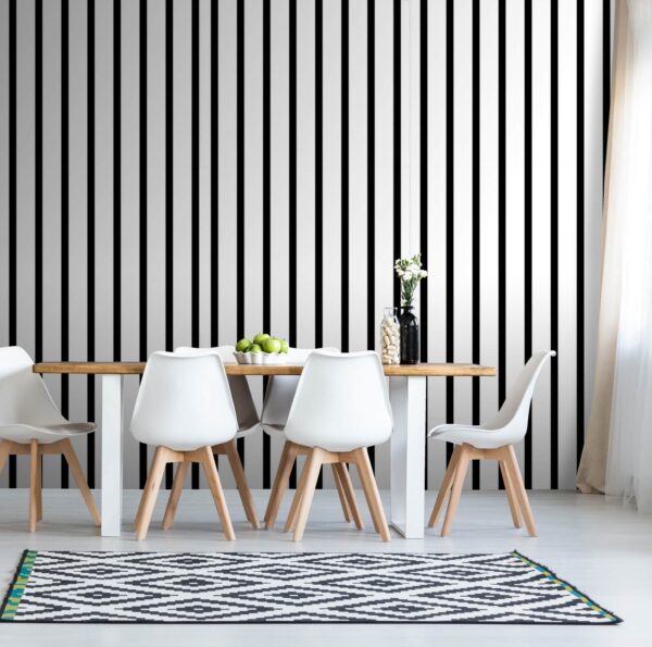 Wall murals Black and white vertical lines Wall murals Black and white vertical lines