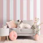 Wall murals Pink and white striped pattern