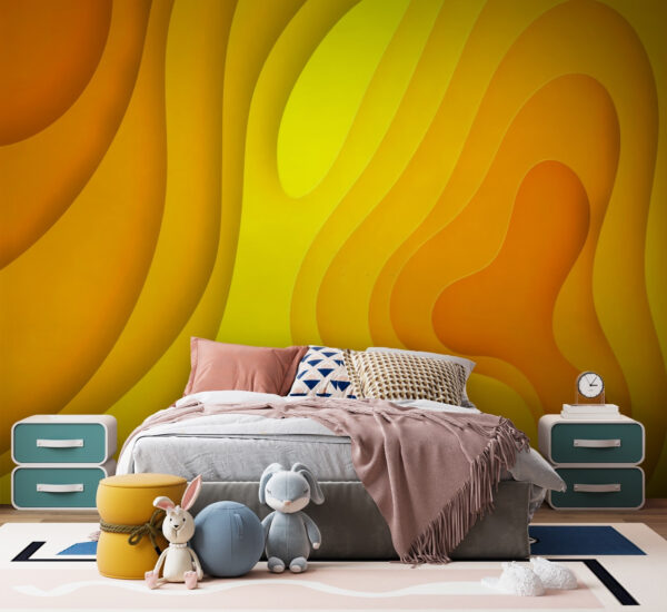 Wall murals Yellow and orange paper cut shapes Wall murals Yellow and orange paper cut shapes