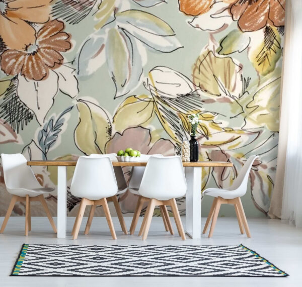 Vintage floral pattern with pastel shades Wall murals Vintage floral pattern with pastel shades