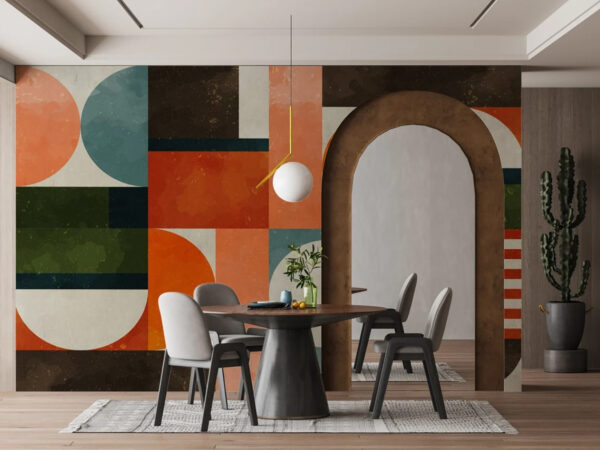 Colorful pattern with different shapes Wall murals Colorful pattern with different shapes