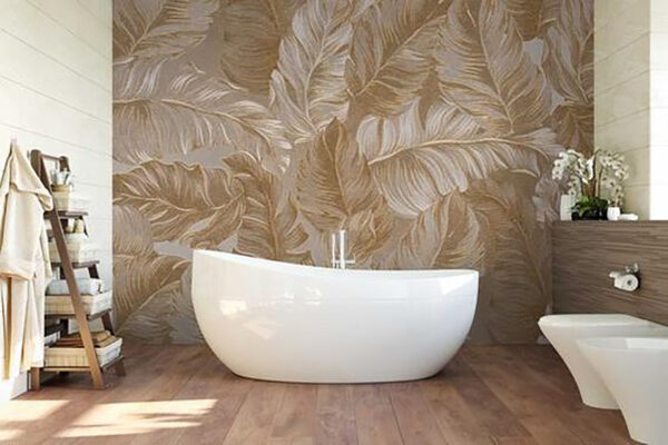 Elegant leaves pattern in neutral tones Wall murals Elegant leaves pattern in neutral tones