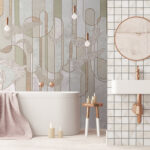 Wall murals Wallpaper with a pattern