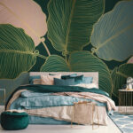 Wall murals Tropical leaves in artful design.