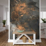 Wall murals Abstract art with metallic accents.