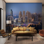 Wall murals High angle view of a building
