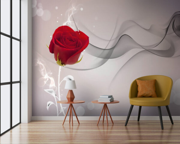 Wall murals Red rose with smoke Wall murals Red rose with smoke