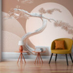 Wall murals Minimalist landscape with zen vibes.