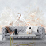 Wall murals Cranes amidst lush foliage scene.