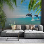 Wall murals Dolphin jumping out of water