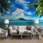 Wall murals Tropical paradise with palm trees.