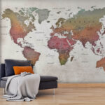 Wall murals Map of australia with black text