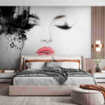 Wall murals Artistic portrait with bold lips.