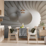 Wall murals Swirling spheres in abstract space.