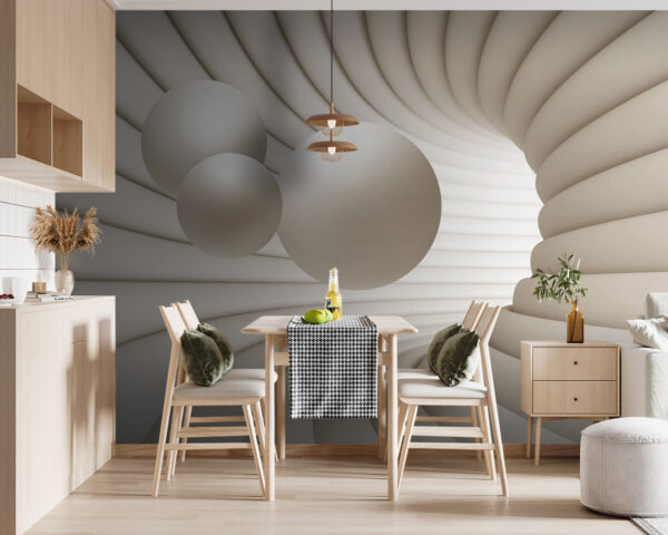 Swirling spheres in abstract space Wall murals Swirling spheres in abstract space