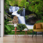 Wall murals Rock surrounded by ferns