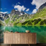 Wall murals Large rock in the water
