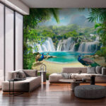 Wall murals Peacock standing on a rock