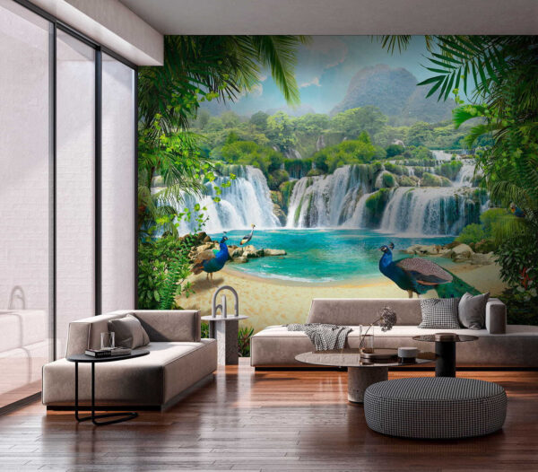 Peacock standing on a rock Wall murals Peacock standing on a rock