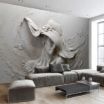 Wall murals Sculpture of a woman wearing a hat